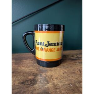 Vintage Aunt Jemima Advertising Mug Free Orange Juice Yellow Promo Cup